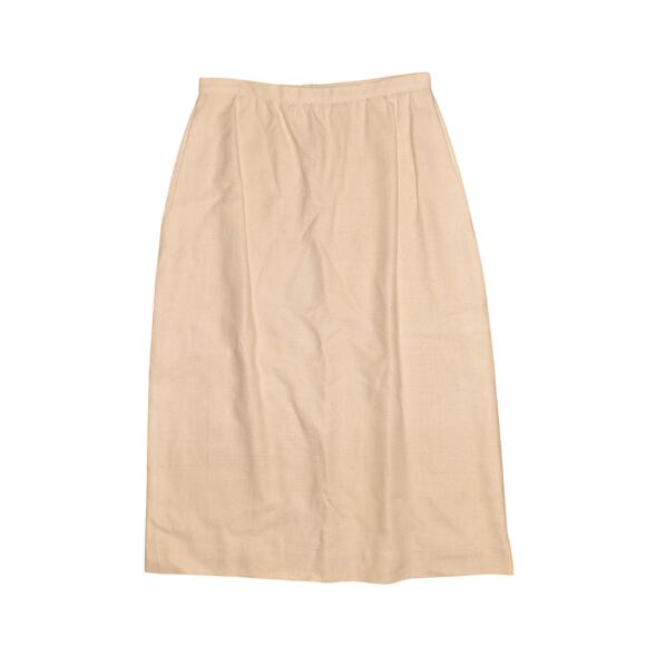 CHRISTIAN BROOKS NEW $395 VTG Textured Silk Beige Blazer Skirt Suit Midi Size 12 - Picture 4 of 7